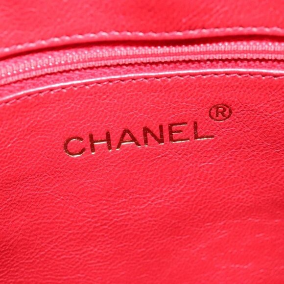 CHANEL Chain Shoulder Bag Canvas Red Gold CC Auth bs19429 - Picture 10 of 16